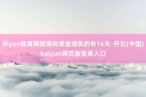 开yun体育网获南向资金增执的有16天-开云(中国)kaiyun网页版登录入口